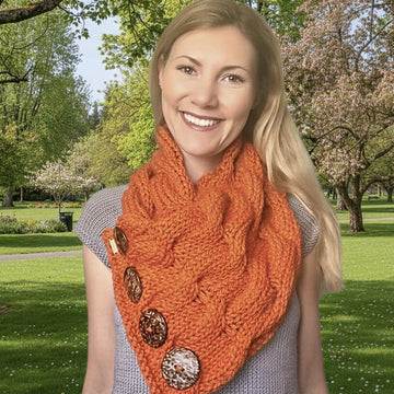 Waves of Cables Chunky Button Cowl