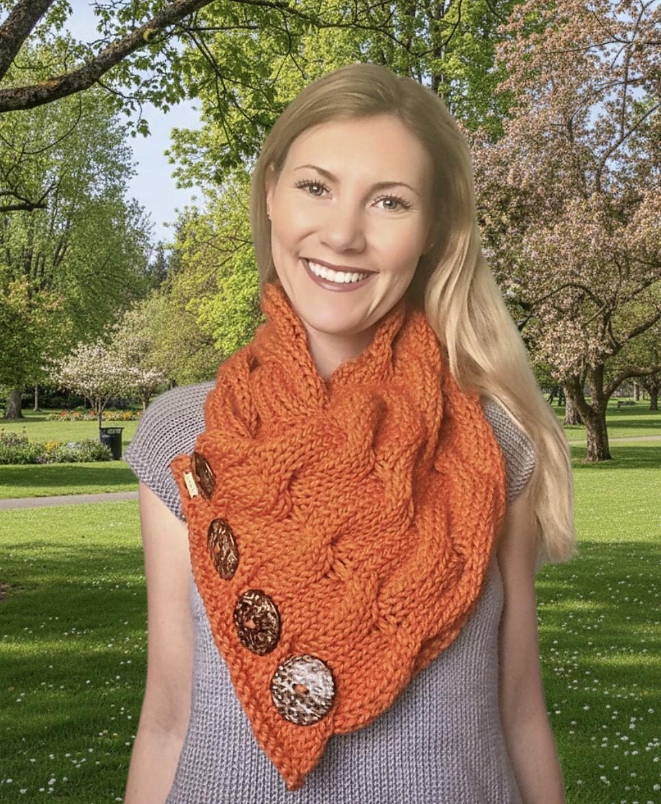Waves of Cables Chunky Button Cowl