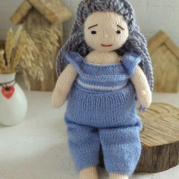 Doll Knitting Pattern - Knitted Doll Marshmallow