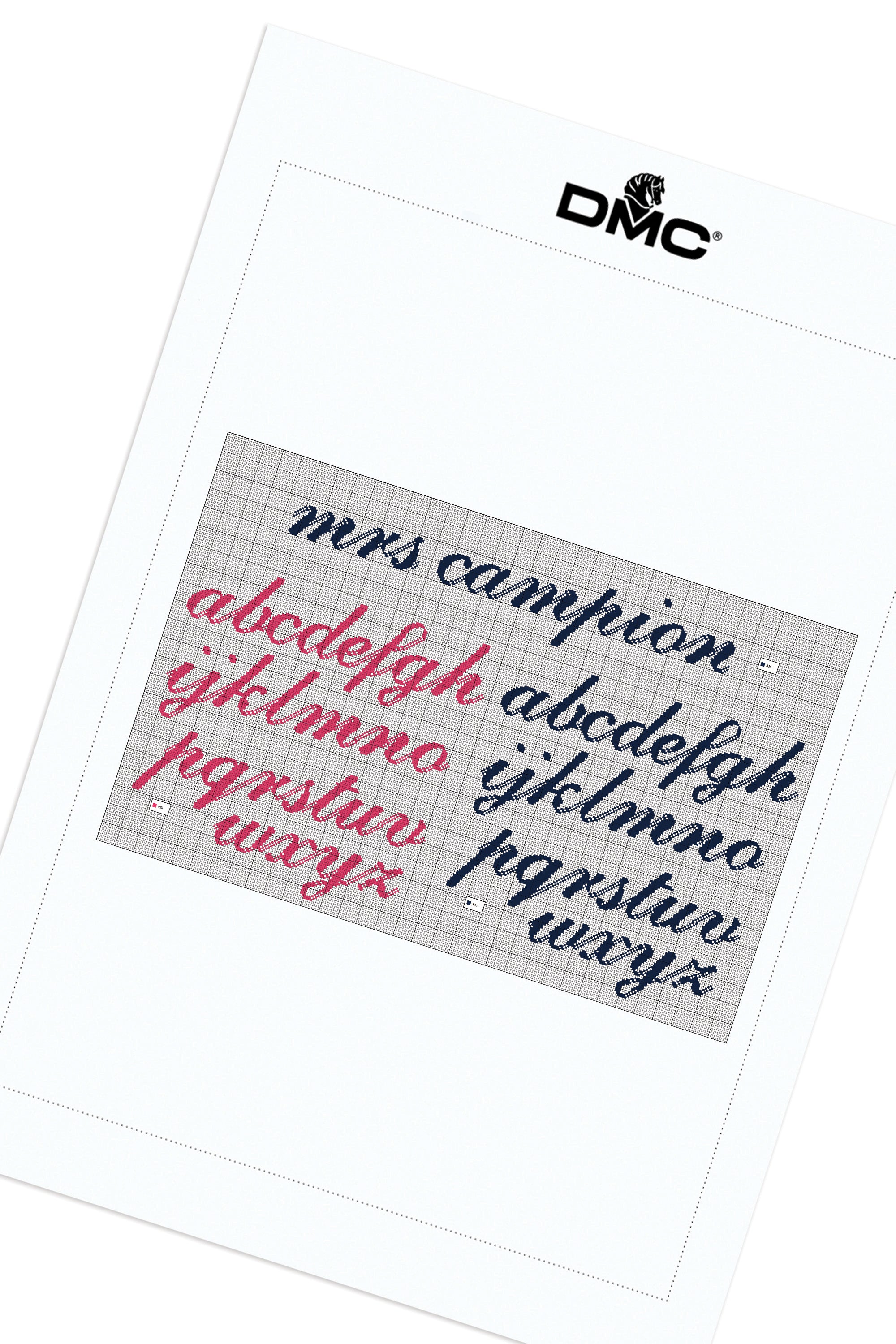 Romantic Script  in DMC - PAT0115 -  Downloadable PDF