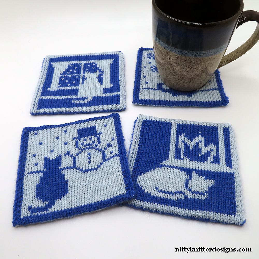 Cats in Winter Coasters