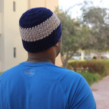 Two Tone Reversible Crochet Beanie for Men