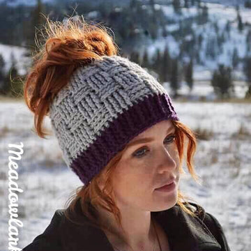 Basket Weave Ponytail or Messy Bun Hat