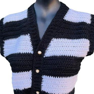 Wednesday Cropped Crochet Waistcoat