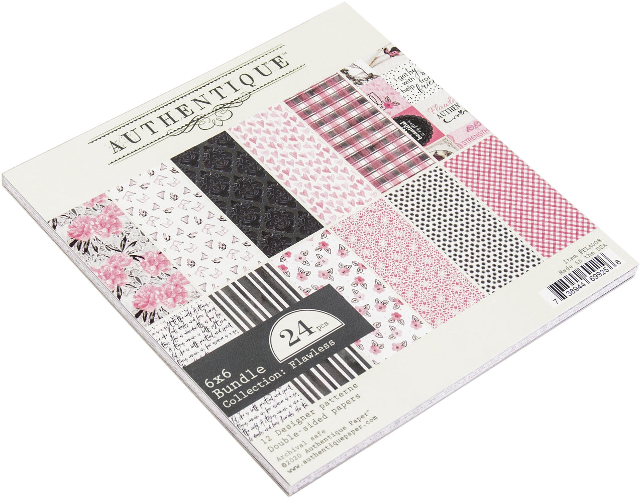 Authentique Paper Authentique Double-Sided Cardstock Pad 6"X6" 24/Pkg - Flawless
