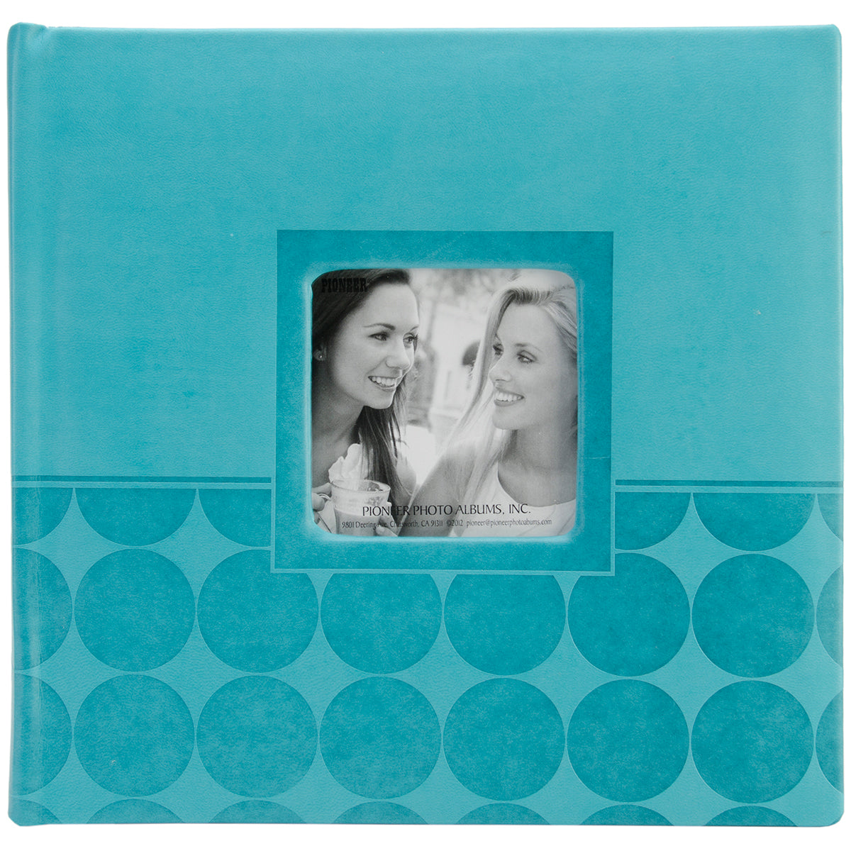 Pioneer 2-Up Embossed Photo Album 4"X6" - Aqua Circles
