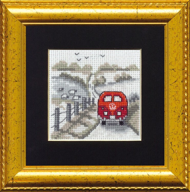 Permin Red VW Cross Stitch Kit - 7cm x 7cm