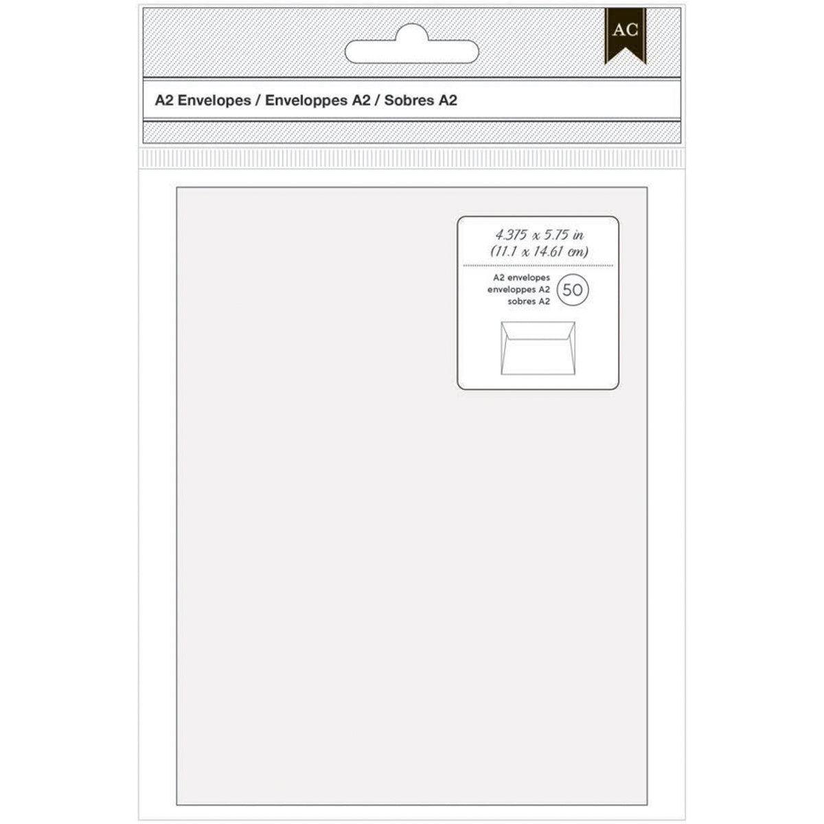 American Crafts A2 Envelopes (4.375"X5.75") 50/Pkg - White