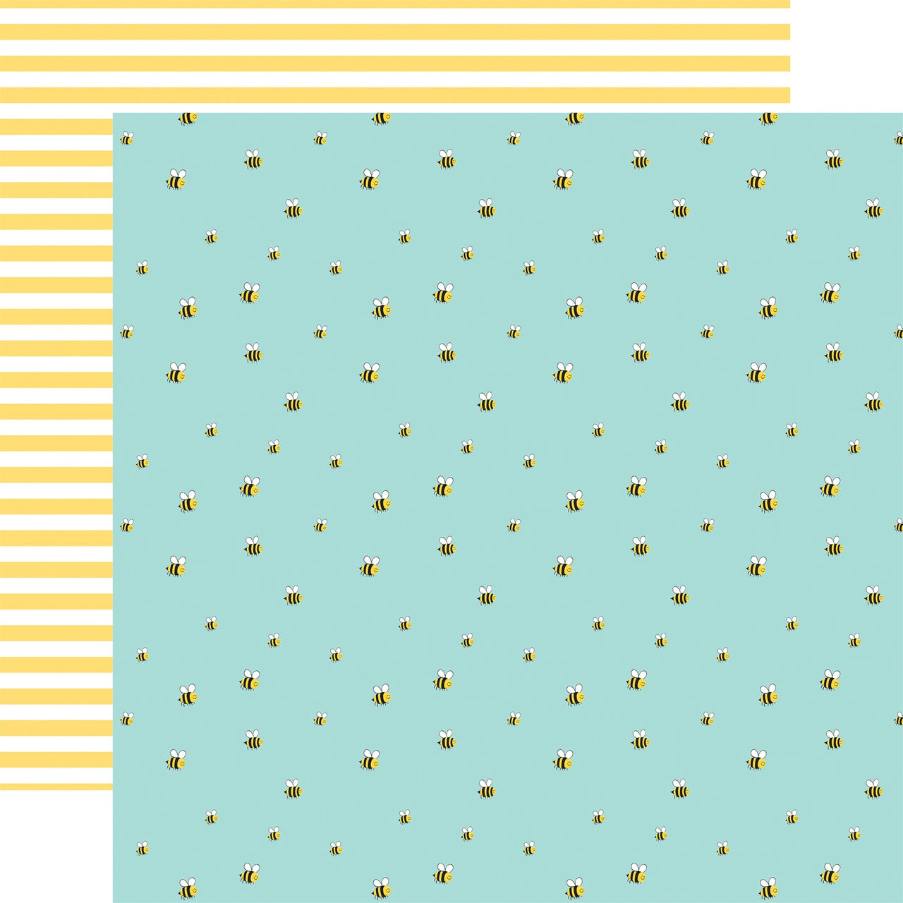 Echo Park Paper I Love Spring Double-Sided Cardstock 12"X12" 25/Pkg - Busy Bumblebees