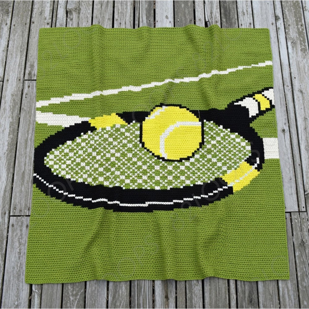 Tennis Racket Baby Blanket Crochet Pattern