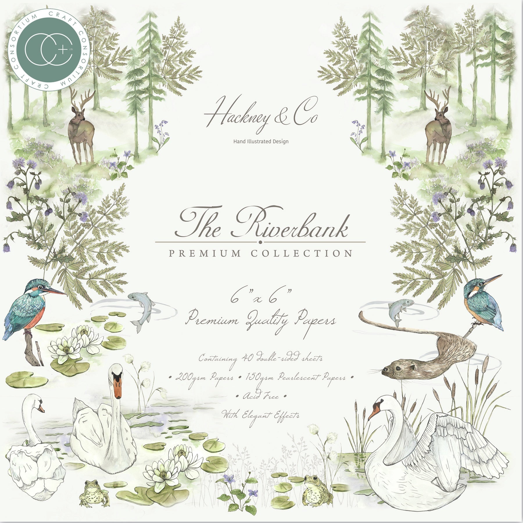 Craft Consortium Double-Sided Paper Pad 6"X6" 40/Pkg - The Riverbank
