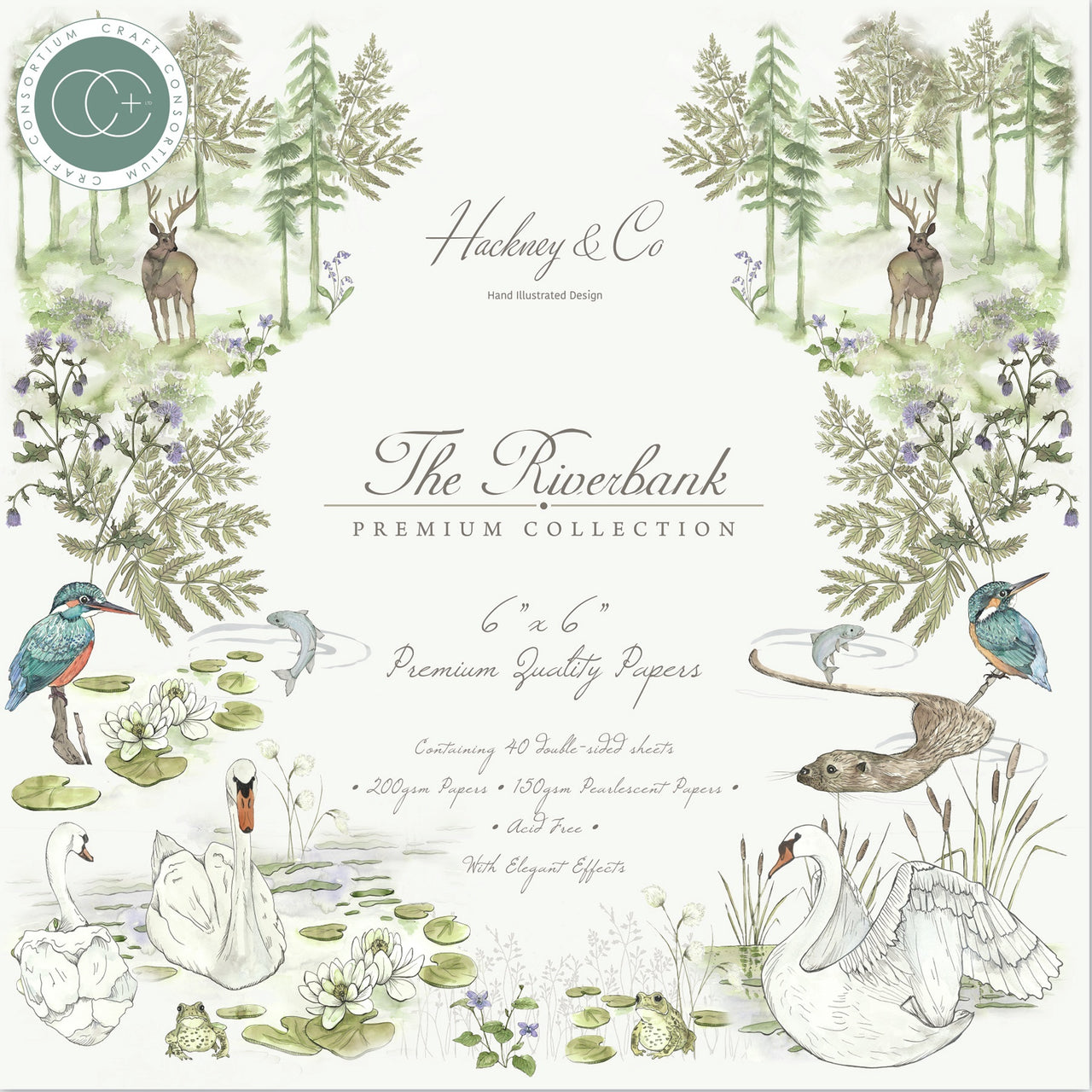 Craft Consortium Double-Sided Paper Pad 6"X6" 40/Pkg - The Riverbank