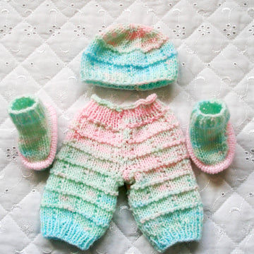 Knitting Pattern 10" Dolls clothes, Hooded Cardigan, Shorts, Hat and Boots