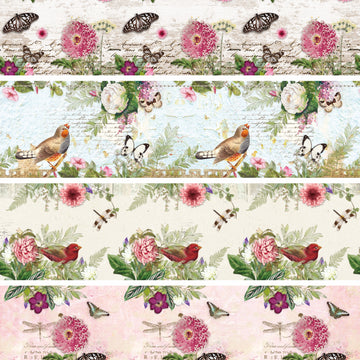 Studio Light Shrink Sleeves 10.25"X2.75" 4/Pkg - Romantic Botanic, 4 Designs/1 Each