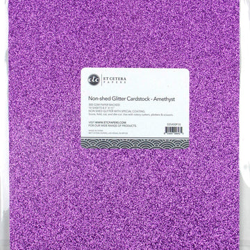 Arc Crafts ETC Papers Non-Shed Glitter Cardstock 8.5"X11" 10/Pkg - Amethyst