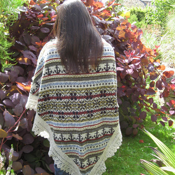 Celtic Tweed Fair Isle Shawl