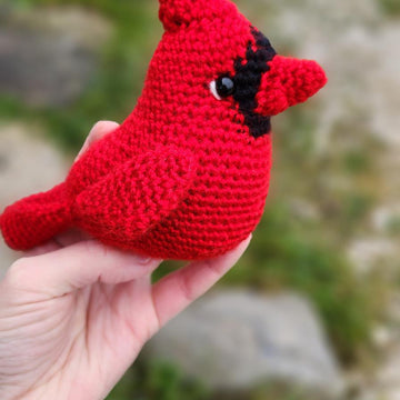 Cardinal Bird with Santa Hat
