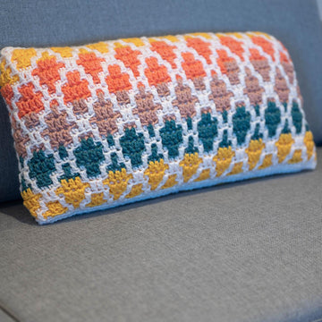 Mosaic Crochet Pillow Cover