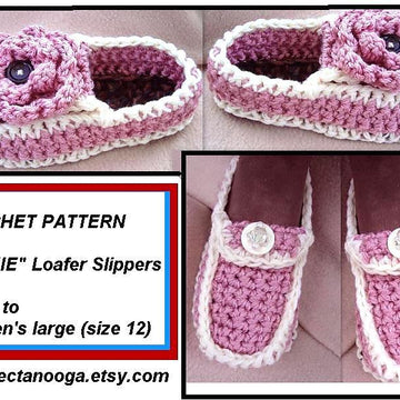 703 PINK LADY SLIPPER, crochet, Women and Girls