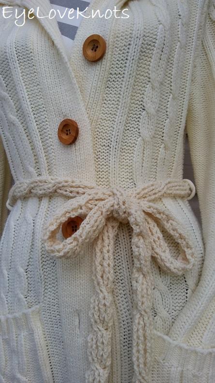 Cabled Cardigan Sash