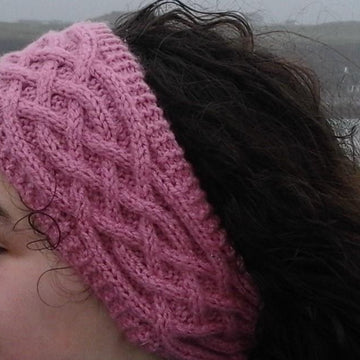 Cabled headband, boot toppers and mittens
