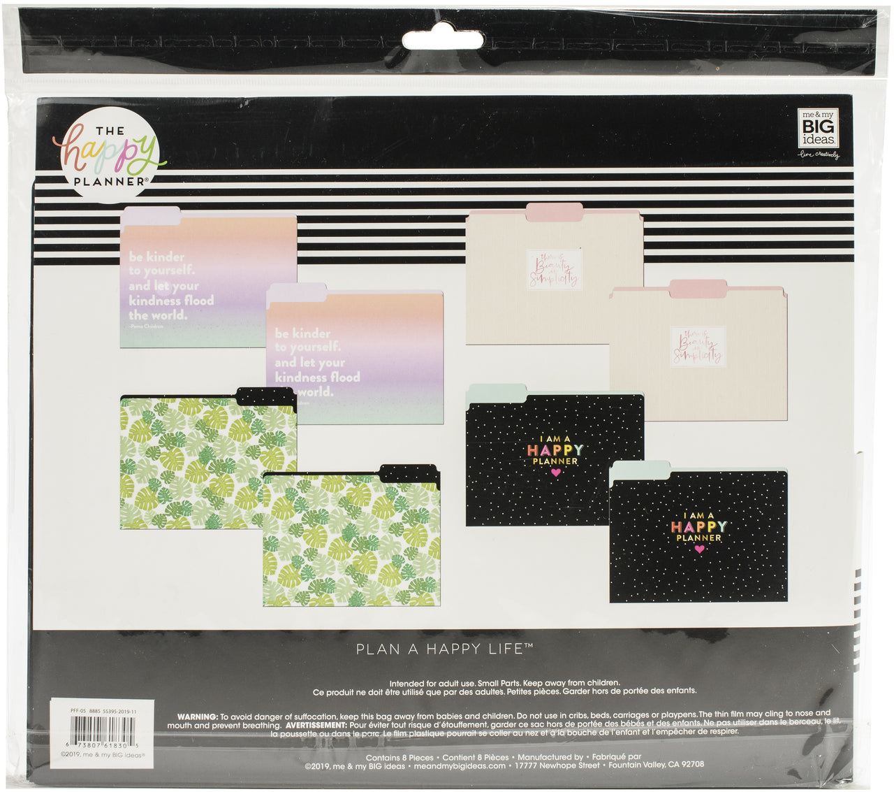 Happy Planner File Folders 11.75"X11.5" 8/Pkg - Be Kind