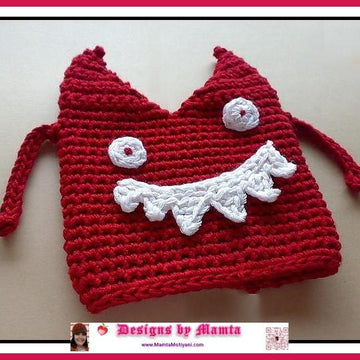 Crochet Halloween Monster Hat Pattern For Newborn Baby Children