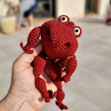 Frog amigurumi keychain bag charm with jacket crochet pattern P19