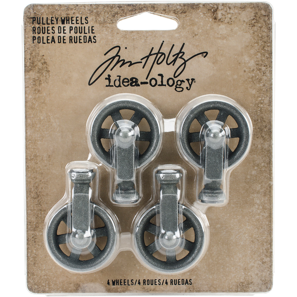Advantus Idea-Ology Metal Mini Pulley Wheels 4/Pkg - 345375