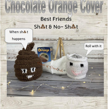 Poop and Toilet Roll Chocolate Orange Cover Knitting Pattern