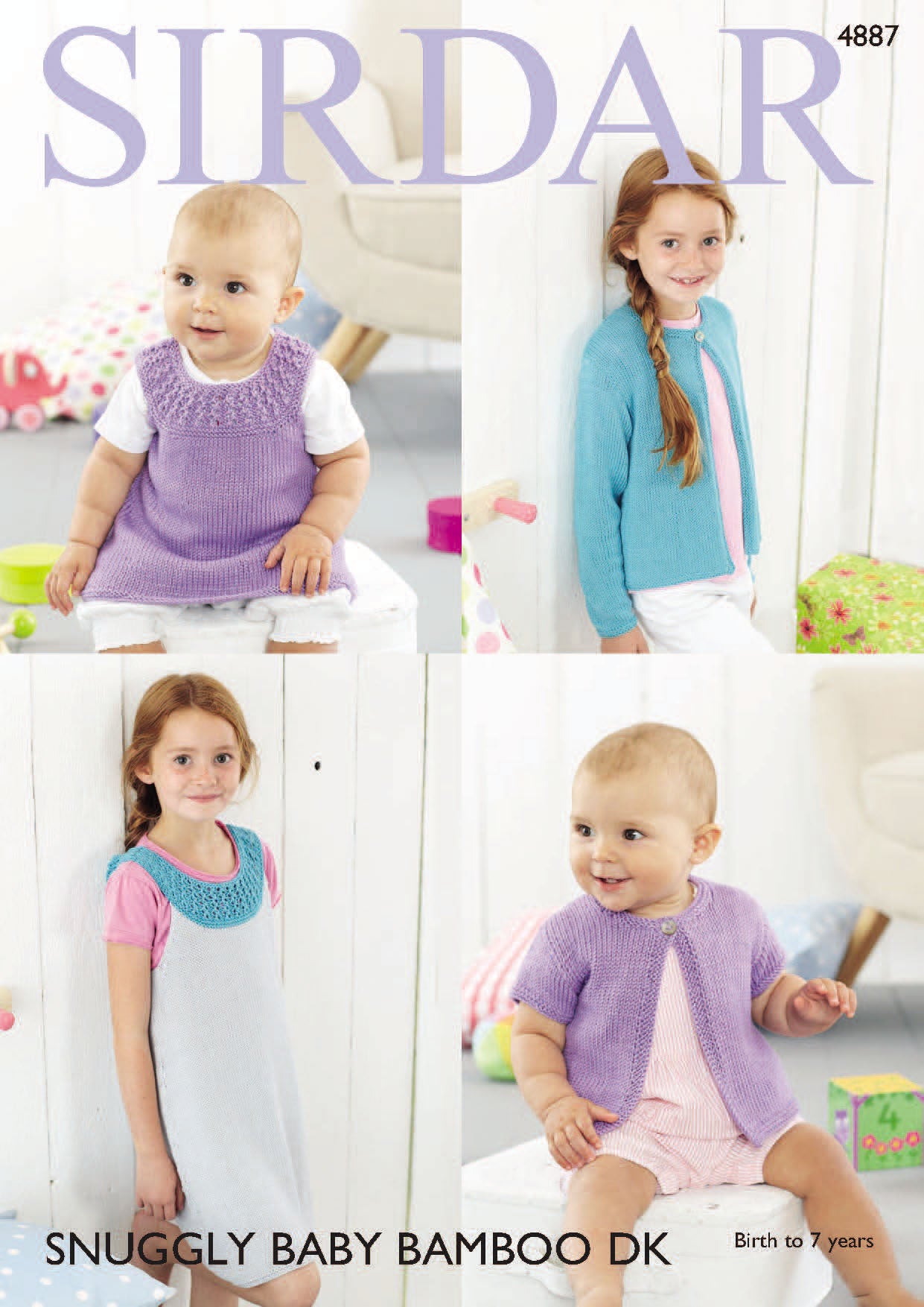 Cardigans & Dress in Sirdar Snuggly Baby Bamboo DK - 4887 - Downloadable PDF