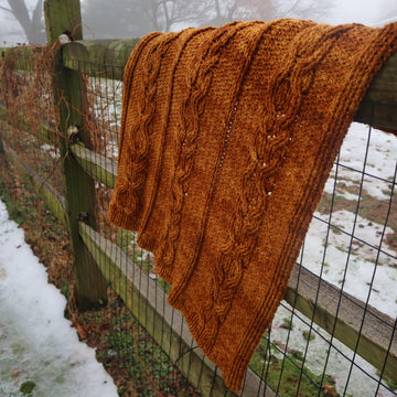 Glazed Pecan Cabled Lap Blanket
