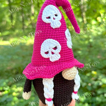 Witch with skulls on Halloween