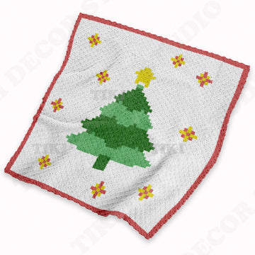 Christmas Tree Blanket & Pillow BUNDLE C2C Crochet Pattern