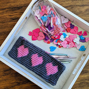 Tapestry Heart Pencil Case