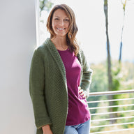 815 Moss Fern Cardigan - Knitting Pattern for Women in Valley Yarns Valley Yarns Berkshire Bulky