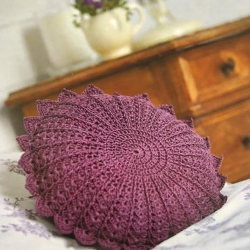 Crochet Round Petal Cushion