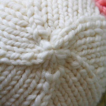 Bulky Knit Hat with Flower