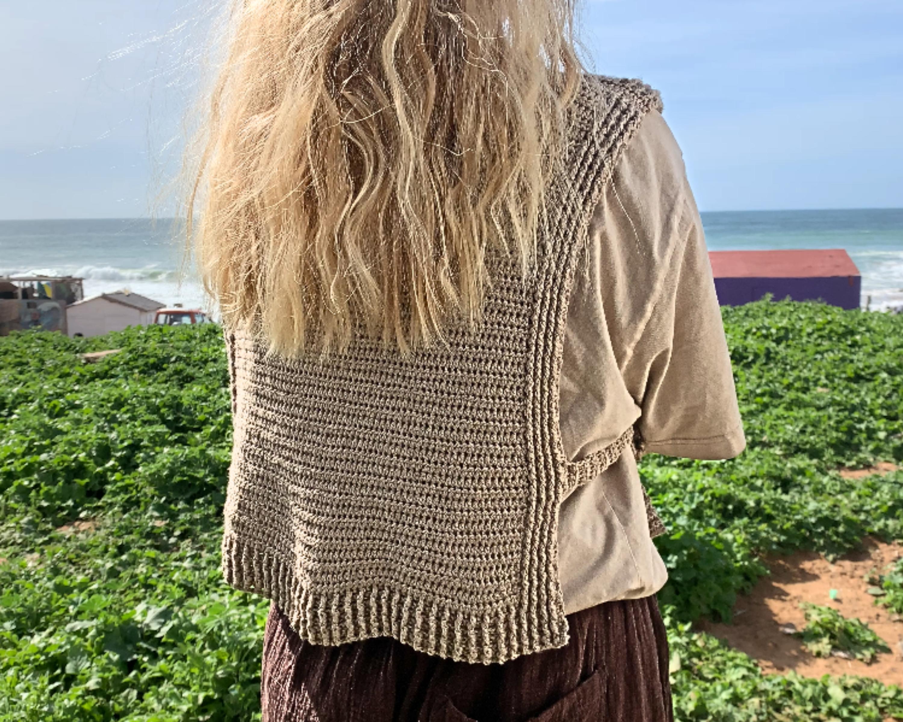 Crochet cable vest