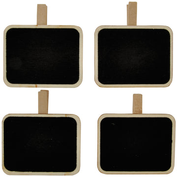 Kaisercraft Lucky Dip Chalkboard Clips 4/Pkg - Rectangle 2.25"X1.75"