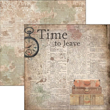 Ciao Bella Double-Sided Cardstock 90lb 12"X11.6" - Time To Leave, Ciao Bella