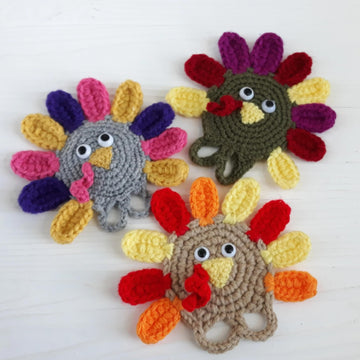Thanksgiving crochet, Kids hand Turkey: Finger Puppets, Friendsgiving decor Pattern PDF