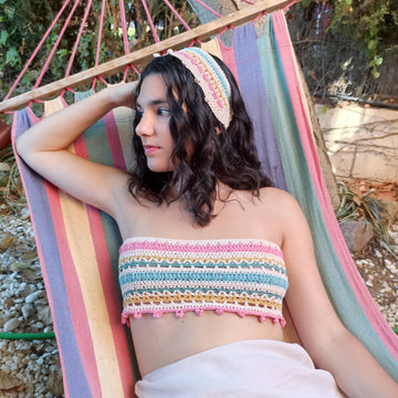 Flora Mulit-verse Top and matching Headband ox
