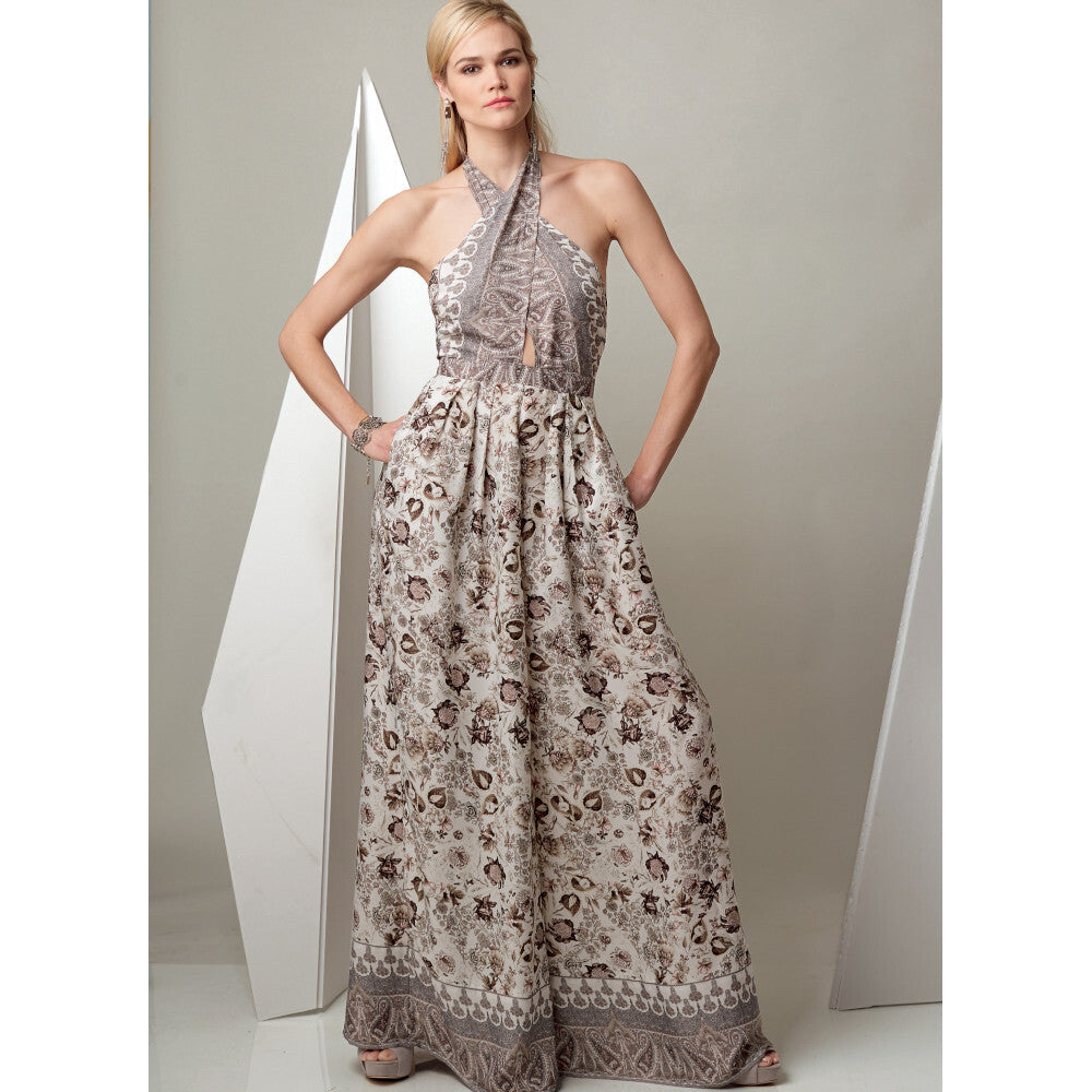 Vogue Misses' Criss-Cross Halter Romper and Jumpsuit with Length Variations V9259 - Sewing Pattern