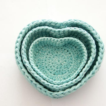 Trio of Heart Nesting Baskets