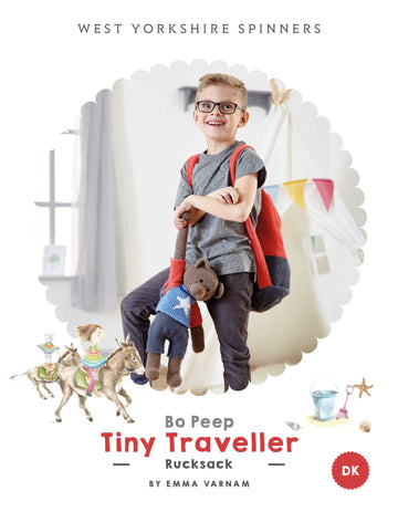 Tiny Traveller Rucksack in West Yorkshire Spinners Bo Peep Luxury Baby DK - Downloadable PDF