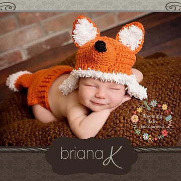 Fox Newborn - 12 Month Hat and Diaper Cover