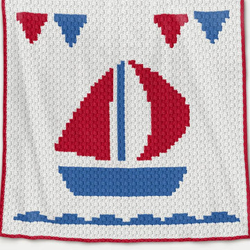 CROCHET C2C Baby Blanket - Boat