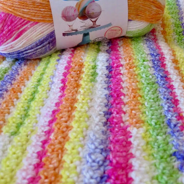 Sundae Treats Ice Cream Pastel Baby Blanket Crochet Pattern • (DK Weight)