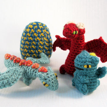 Tiny Dragon Hatchlings in Eggs Amigurumi